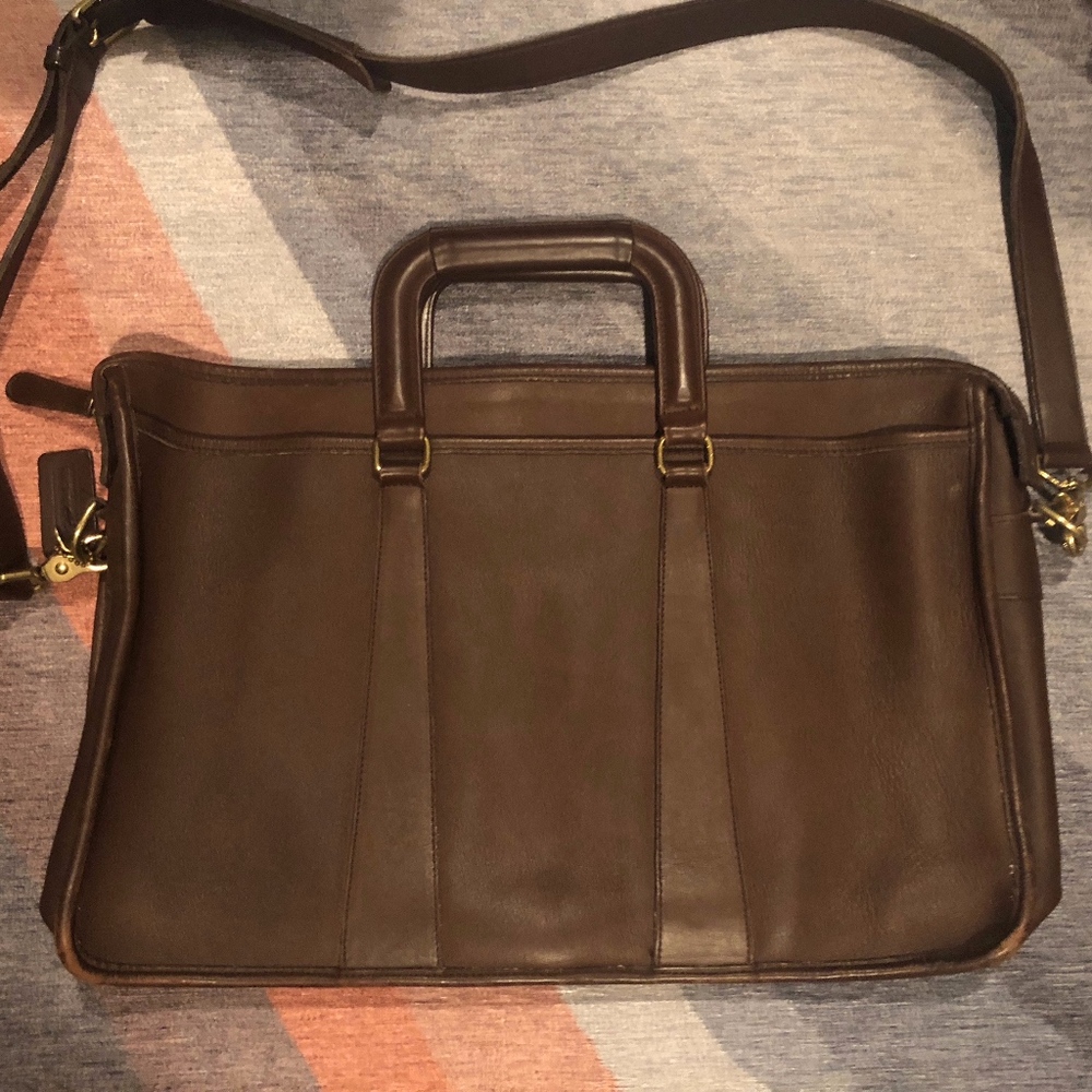 Coach brown leather briefcase
